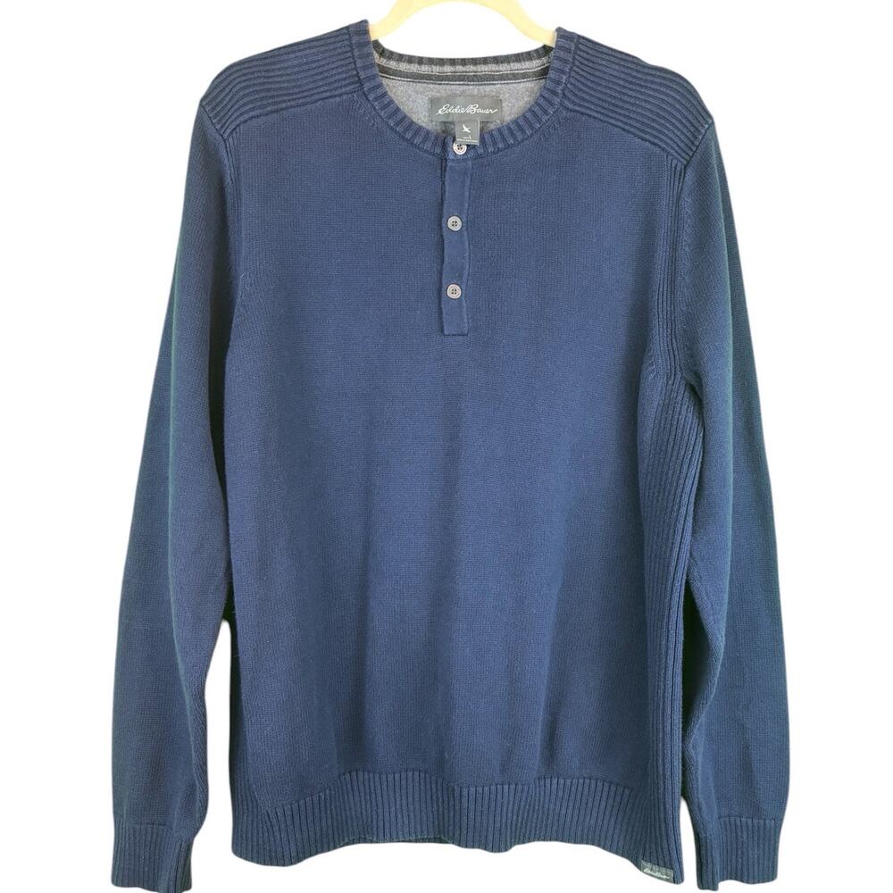 EDDIE BAUER Mens Long Sleeve Sweater Quarter Button